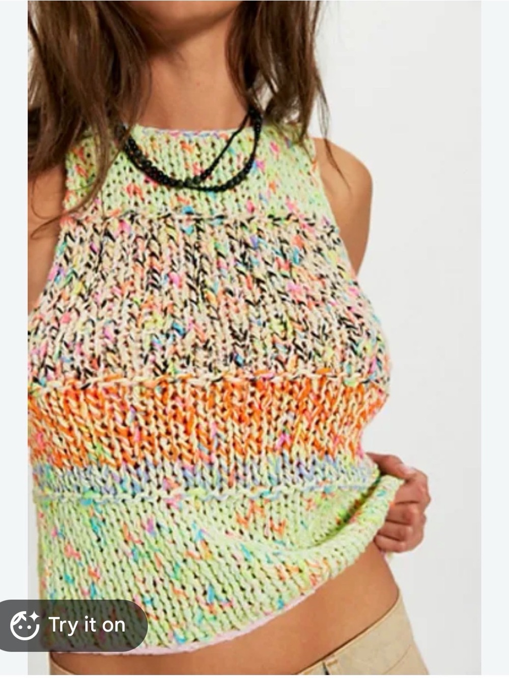 BNWT Free People Multicolor Paradise Chunky Knit Sweater Tank